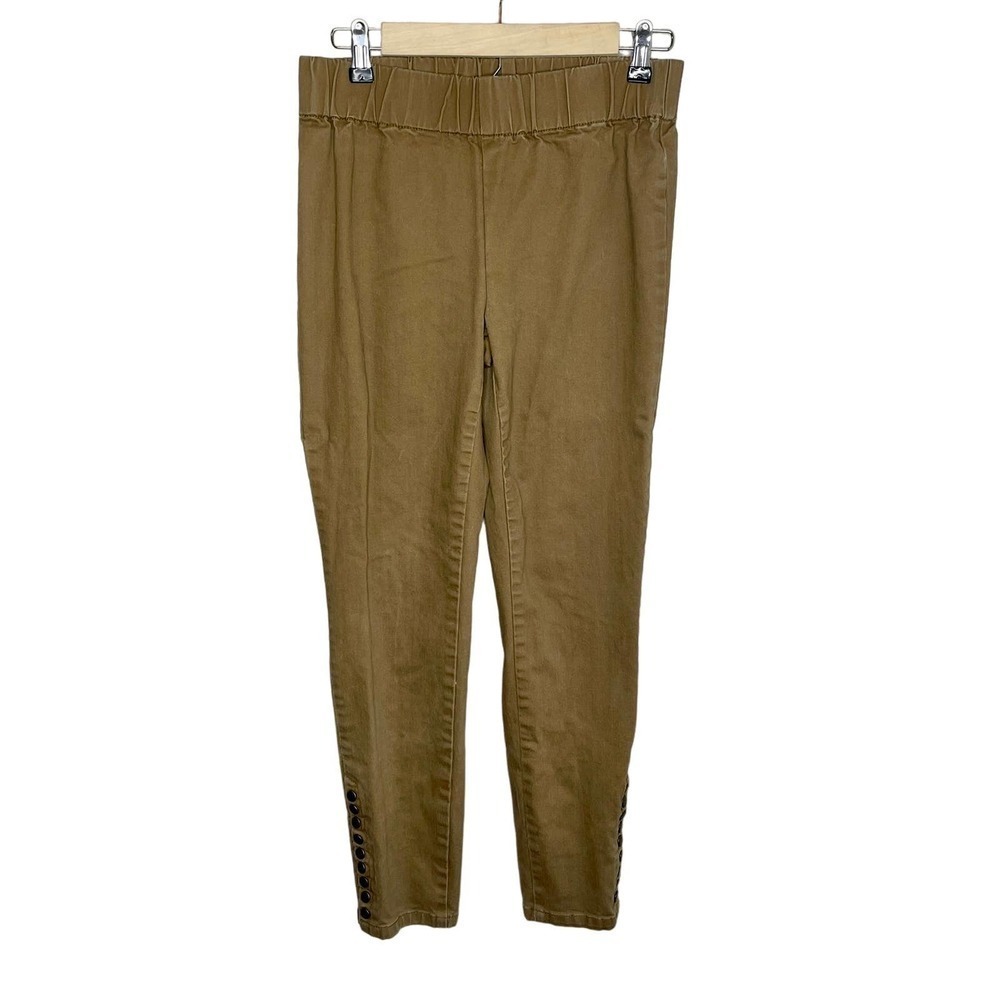 Soft Surroundings Brown Elastic Waist Mid Rise Straight Leg Pants Size Small
